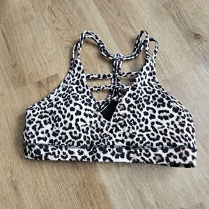 Zyia Leopard Grid Bra (M) EUC